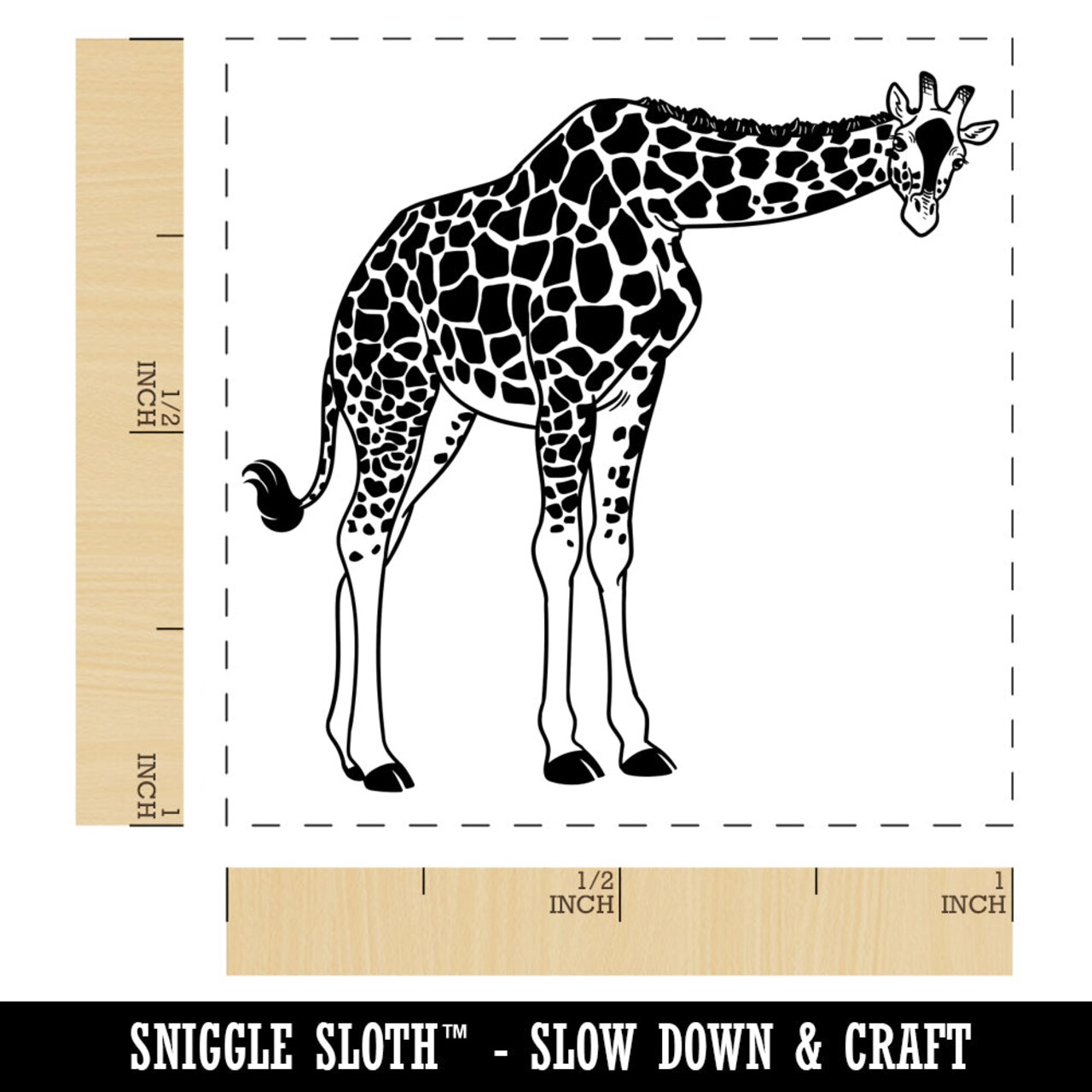 Curious African Giraffe Self-Inking Rubber Stamp Ink Stamper